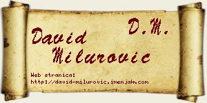 David Milurović vizit kartica